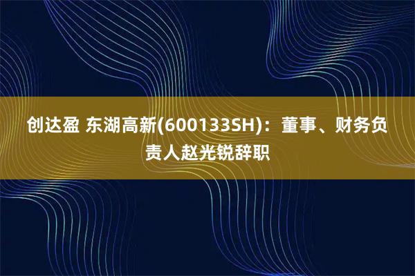 创达盈 东湖高新(600133SH)：董事、财务负责人赵光锐辞职